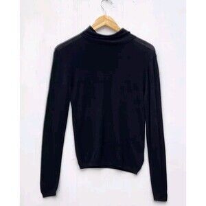 One Grey Day Women's Black Turtleneck Long Sleeve Lightweight Sweater Sz XS